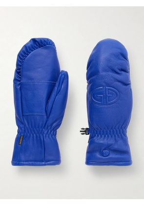 Goldbergh - Hilja Logo-embossed Padded Leather Mittens - Blue - 6.5,7,7.5