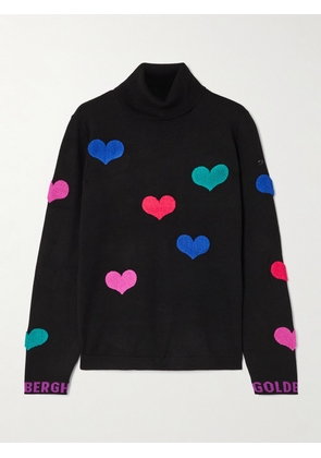 Goldbergh - Bacio Appliquéd Knitted Turtleneck Sweater - Black - xx small,x small,small,medium,large,x large
