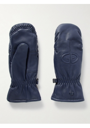 Goldbergh - Hilja Logo-embossed Padded Leather Mittens - Blue - 6.5,7,7.5