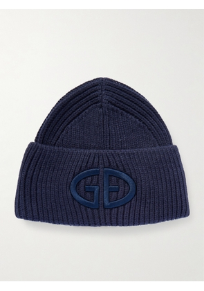 Goldbergh - Valerie Embroidered Ribbed-knit Beanie - Blue - One size