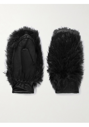 Goldbergh - Hill Plush-trimmed Padded Leather Ski Gloves - Black - 6.5,7,7.5