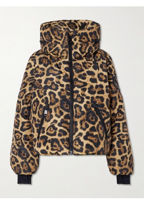 Goldbergh - Pantera Leopard-print Hooded Padded Recycled Down Ski Jacket - Animal print - UK 6,UK 8,UK 10,UK 12,UK 14