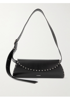 Jil Sander - Cannolo Small Embellished Leather Shoulder Bag - Black - One size