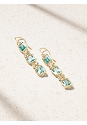 Ileana Makri - Tile Drop 18-karat Gold Apatite And Diamond Earrings - One size