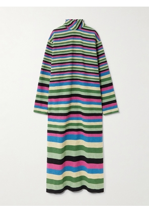 Marrakshi Life - Striped Cotton Turtleneck Maxi Dress - Multi - x small,small,medium,large,x large