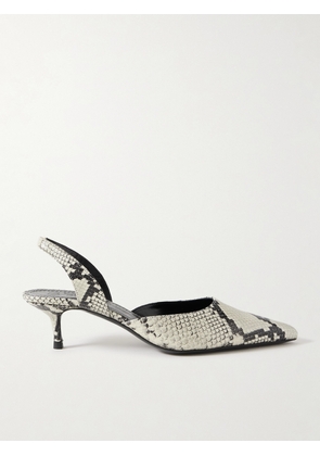 STAUD - Sebastian Snake-effect Leather Slingback Pumps - Animal print - IT35,IT35.5,IT36,IT36.5,IT37,IT37.5,IT38,IT38.5,IT39,IT39.5,IT40,IT40.5,IT41,IT41.5,IT42