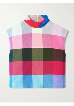 Marrakshi Life - Checked Cotton-blend Turtleneck Top - Multi - xx small,x small,small,medium,large,x large