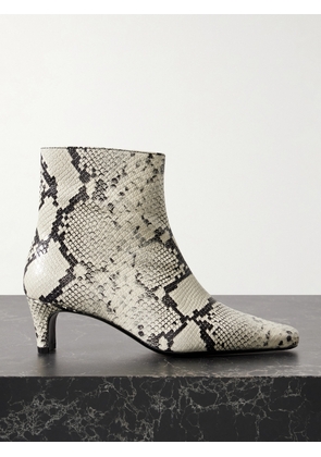 STAUD - Wally Snake-effect Leather Ankle Boots - Animal print - IT35,IT36,IT36.5,IT37,IT37.5,IT38,IT38.5,IT39,IT39.5,IT40,IT40.5,IT41,IT41.5,IT42