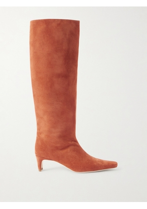 STAUD - Wally Suede Knee Boots - Red - IT35,IT36,IT36.5,IT37,IT37.5,IT38,IT38.5,IT39,IT39.5,IT40,IT40.5,IT41,IT41.5,IT42