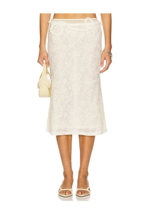 MARRKNULL Lace Layered Skirt in Cream. Size M. Also in XS, S.