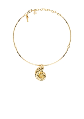 Lele Sadoughi Nautilus Collar Necklace in Metallic Gold.