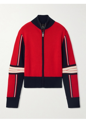 Perfect Moment - Merino Wool Cardigan - Red - x small,small,medium,large