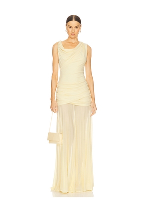 L'Academie by Marianna Tine Gown in Lemon. Size L. Also in XS, S, M, XL.