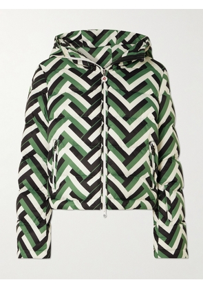 Perfect Moment - Polar Flare Quilted Printed Down Ski Jacket - Green - x small,small,medium,large