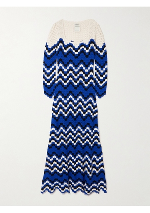 ESCVDO - Sumac Scalloped Crocheted Cotton Midi Dress - Multi - x small,small,medium,large,x large