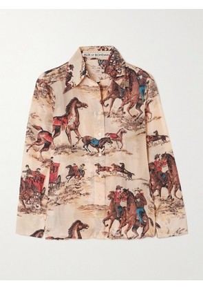 ALIX OF BOHEMIA - Dana Printed Silk Shirt - Neutrals - x small,small,medium,large,x large