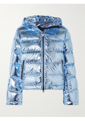 Perfect Moment - Polar Flare Metallic Quilted Down Ski Jacket - Blue - x small,small,medium,large