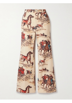 ALIX OF BOHEMIA - Bunny Cowboy Printed High-rise Flared Jeans - Neutrals - US0,US2,US4,US6,US8,US10,US12
