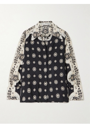 ALIX OF BOHEMIA - Dana Bronco Printed Silk Shirt - Black - x small,small,medium,large,x large