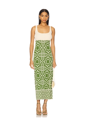 MISA Los Angeles Kalil Dress in Ivory,Green. Size M. Also in S, XL, XS, XXS.