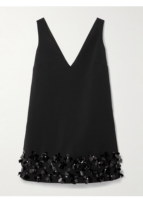 Self-Portrait - Embellished Satin-crepe Mini Dress - Black - UK 4,UK 6,UK 8,UK 10,UK 12,UK 14,UK 16