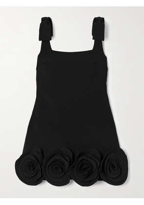 Self-Portrait - Appliquéd Crepe Mini Dress - Black - UK 4,UK 6,UK 8,UK 10,UK 12,UK 14,UK 16