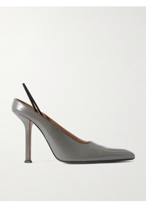 Calvin Klein Collection - Suki Convertible Crinkled-leather Pumps - Gray - IT36,IT37,IT38,IT39,IT40,IT41