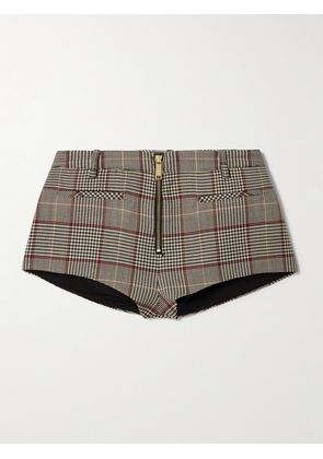 Self-Portrait - Houndstooth Woven Shorts - Brown - UK 4,UK 6,UK 8,UK 10,UK 12,UK 14