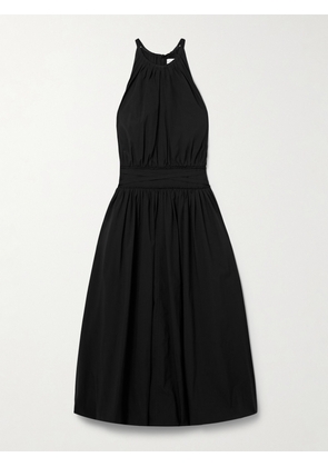Proenza Schouler White Label - Wylie Belted Gathered Poplin Midi Dress - Black - US0,US2,US4,US6,US8,US10,US12