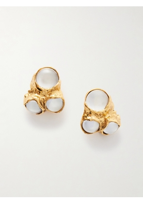 SAINT LAURENT - Gold-tone And Resin Clip Earrings - One size