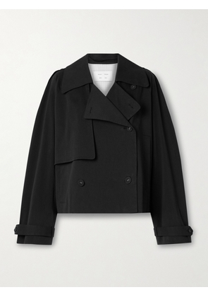 Proenza Schouler White Label - Yasmin Cropped Cotton-twill Trench Coat - Black - US0,US2,US4,US6,US8,US10,US12