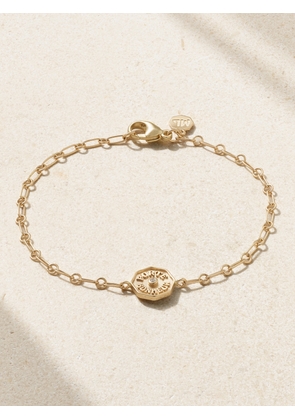 Marlo Laz - Wee Porte Bonheur Coin 14-karat Gold, Enamel And Diamond Bracelet - One size