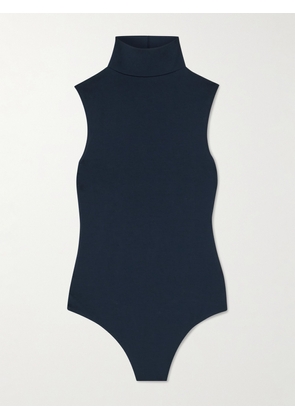 THE PARK - Joyce Stretch-tencel™ Lyocell Turtleneck Thong Bodysuit - Blue - xx small,x small,small,medium,large,x large