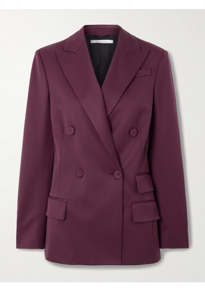 Another Tomorrow - Double-breasted Wool-blend Blazer - Burgundy - IT36,IT38,IT40,IT42,IT44
