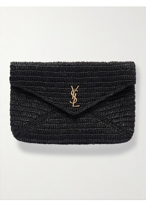 SAINT LAURENT - Cassandre Raffia Clutch - Black - One size