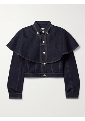 Ulla Johnson - The Anais Convertible Cape-effect Denim Jacket - Blue - x small,small,medium,large,x large