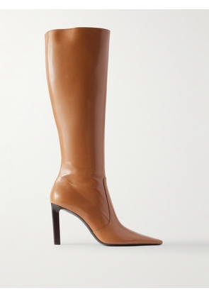 SAINT LAURENT - Francoise Leather Knee Boots - Brown - EU 37,EU 38,EU 39,EU 40