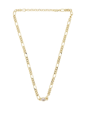 Luv AJ The Oval Bezel Chain Necklace in Metallic Gold.