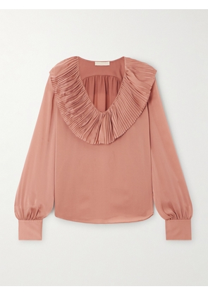 Ulla Johnson - Pleated Silk-satin Blouse - Pink - US0,US2,US4,US6,US8,US10,US12