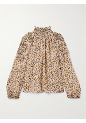 Ulla Johnson - Magdalena Ruffled Printed Silk-crepon Blouse - Cream - US0,US2,US4,US6,US8,US10,US12,US14,US16