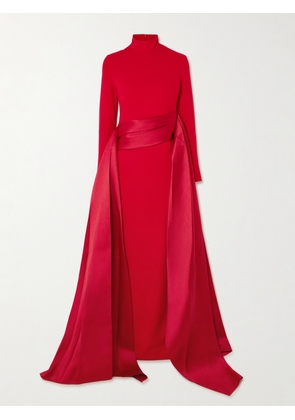 Solace London - Olivia Crepe And Draped Satin-twill Gown - Red - UK 4,UK 6,UK 8,UK 10,UK 12,UK 14,UK 16