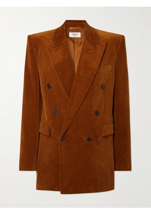 SAINT LAURENT - Double-breasted Cotton-corduroy Blazer - Metallic - FR 34,FR 36,FR 38,FR 40