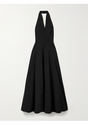 STAUD - Stella Cotton-blend Faille Halterneck Maxi Dress - Black - US2,US4,US6,US8,US10,US12,US14,US16