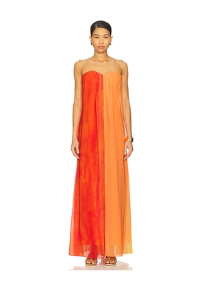 MILLY Sunset Stripe Strapless Dress in Orange. Size 0. Also in 4, 6, 8, 10.