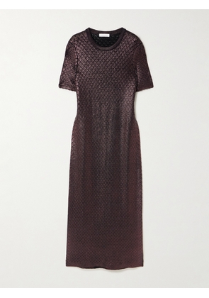RABANNE - Metallic Jacquard-knit Maxi Dress - Purple - x small,small,medium,large,x large
