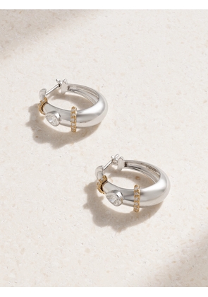 L’Atelier Nawbar - Buoy 18-karat White And Yellow Gold Diamond Hoop Earrings - Silver - One size