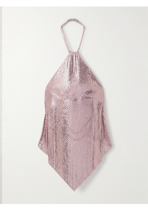 RABANNE - Open-back Chainmail Halterneck Top - Rose gold - FR 34,FR 36,FR 38,FR 40,FR 42