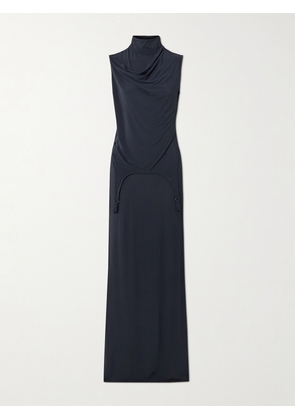 Jean Paul Gaultier - Draped Stretch-jersey Maxi Dress - Blue - FR 34,FR 36,FR 38,FR 40,FR 42,FR 44
