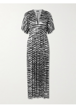 RABANNE - Zebra-print Chainmail Midi Dress - Silver - FR 34,FR 36,FR 38,FR 40,FR 42