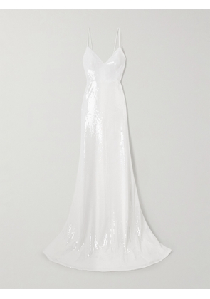 Alex Perry - Bikini Sequined Mesh Gown - White - UK 4,UK 6,UK 8,UK 10,UK 12,UK 14